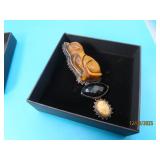 RUSSELL Cat Tiger Eye Brooch/Pendant Sterling 45g