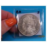 1880s Morgan MS Silver US Dollar Coin