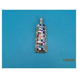 sdg Pawn Sterling ZUNI 1.5" Rectangle Pendant 6.5g