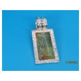 Sterling large 3" JAY KING Pendnat JasperSwirl 39g