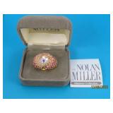 New NOLAN MILLER PinkStone Bling Watch Ring boxed