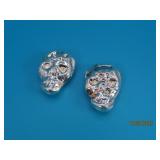 (2) smaller Silver Ingot SKULL HEADS 1.1oz