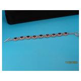 Sterling & 9 RedStone 7"/7.5" Bracelet 19g