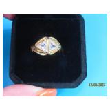 14kt GE plated 2CZ Stone sz7 Ring