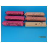 6rolls (c1970s rolled) Pennies WHEAT etc *estate*