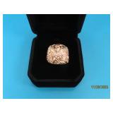 Sterling gold White Enamel Inlay sz6 Ring RCI sign