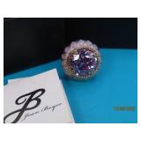 new vtg JOAN BOYCE sz6 Purple Flower Ring boxed
