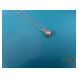 14kt Gold Delicate 18" Neck & Stone Pendant 0.8g