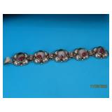 Sterling MEXICO Colored Stone 5.75" Bracelet 30g