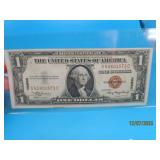 1935a HAWAII red seal US $1 Silver Certificate