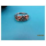 Sterling stackedfront Bling sz5.5 Ring 2.3g