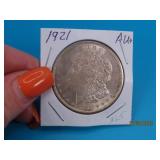 1921 Morgan AU+ Silver US Dollar Coin