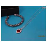 (2pcs) SWAROVSKI Necklace & Bracelet Bling