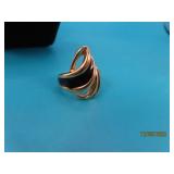 14kt GF Gold Filled sz7.75 Ring BlackSwirl 8g