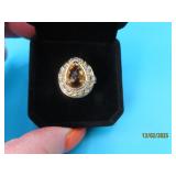 Sterling Citrine Teardrop sz5 Ring 7.5g