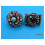 (2) HEIDI DAUS Multi Gemstone sz6 Bling Rings