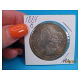 1884o Morgan AU Silver Dollar Coin