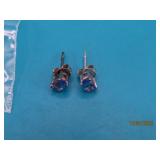 new Sterling .3ctw 5x3mm Tanz Stud Earrings