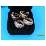 (2sets) Sterling CZbling 3/4" Earrings goldtone14g