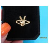 14kt Yellow Gold PLAYBOY BUNNY sz6 Ring 1.7g