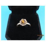 Sterling sm Round TigerEye SW sz8.5 Ring 2.5g