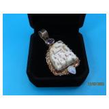 Sterling Jasper Amethyst MoonStone 2" Pendant 13g