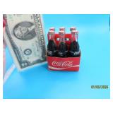 vintage Mini COCA COLA 6pack Glsss/Paper 3.5"