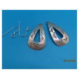 Pawn Sterling JWsigned 1" Earrings 3g