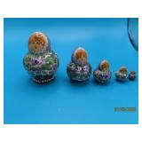 Signed Russian Handpainted Fatty 2.5" Nesting Doll