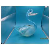 Solid 8" Art Glass TranslucentBlue Duck Murano?