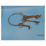 Brass 5pc Oversized KEY Set 5"ish Keys