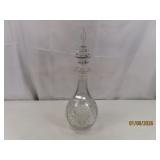 Crystal 14" Embossed Booze Decanter glass stopper