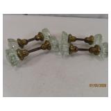 (4) antique Glass DoorKnob Sets 2"knobs NICE