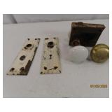 Lot (4pcs) Antique Door Knob Parts etc