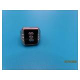 Mens Sterling sz10 Ring Black Oyx 6.7g