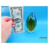MultiColored 5" Art Glass Paperweight EggShape