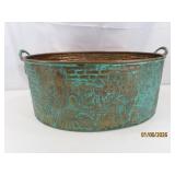 vtg CopperType SceneEmbossed vtg 15" Pot unique