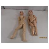 (2) Porcelain Head & Comp Body 15"ish vintage DOLL