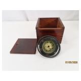Antique BinnacleType Nautical STAR Compass in case