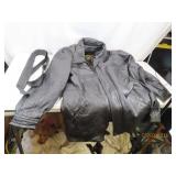 vtg SERGIO VADDUCCI Leather mensLG Blk Coat