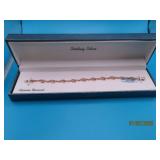New Sterling Silver 7.25" Rhinestone Bracelet boxd