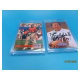 (2) early Browns BILL BELICHICK Autographed Cards