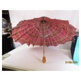 vtg 32"ish Parasol Umbrella Celluloid Knob