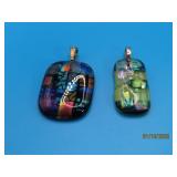 (2) Art Glass Artisan Made 2" Pendants