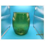 vtg MCM Green Mushroom 7" Glass Jar Utensil Holder