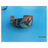 Copper Embossed HUMMINGBIRD 2.25" Bracelet $28