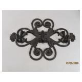 vtg Cast Iron 15" 3hook Coat/Hat Wall Hanger Ornmt