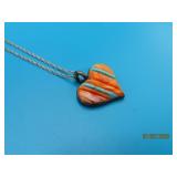 Sgd BENNALY Sterling Heart Pendant + Necklace 6.8g