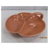 unique MCM vtg Handled 9.5" Divider Serving Dish
