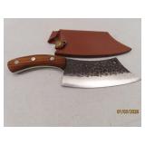 Fancy 10" Clever Type Knife wood handle + Sheath